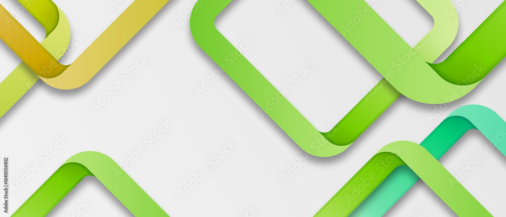 Canvas Prints white abstract horizontal banner background with green geometric shape