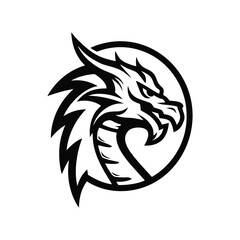 Dragon Head Logo Illustration for Sports Teams
