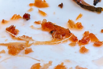 This image shows a close-up of what appears to be a food item possibly a type of fruit or vegetable...