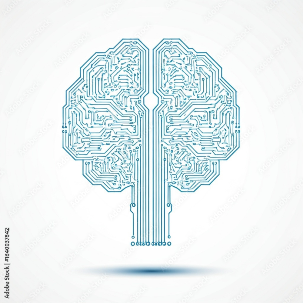 Poster circuitry representation of the human intellect with intricate network connections and neural pathwa