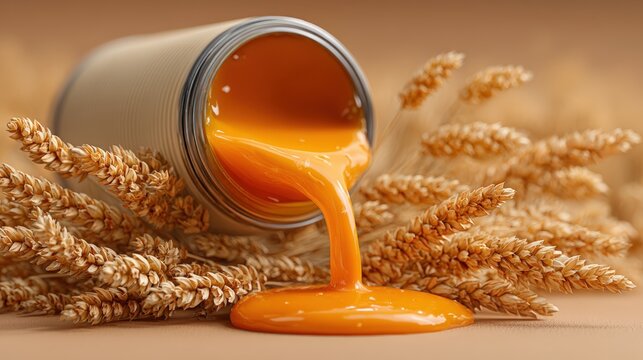 Neon-orange drum of 2,4-D herbicide spills onto organic wheat in Western Australia