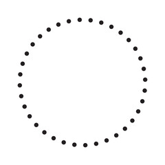 Dotted circle frame isolated graphic design element.