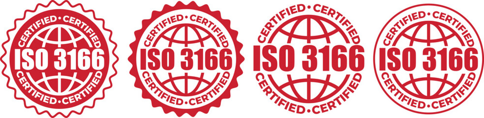 ISO 3166 Certified Stamp– Country Code Standard Label and Stamp Vector Design