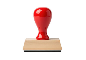 Red handle rubber stamp isolated on transparent background