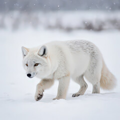 Fototapeta premium arctic fox in the snow