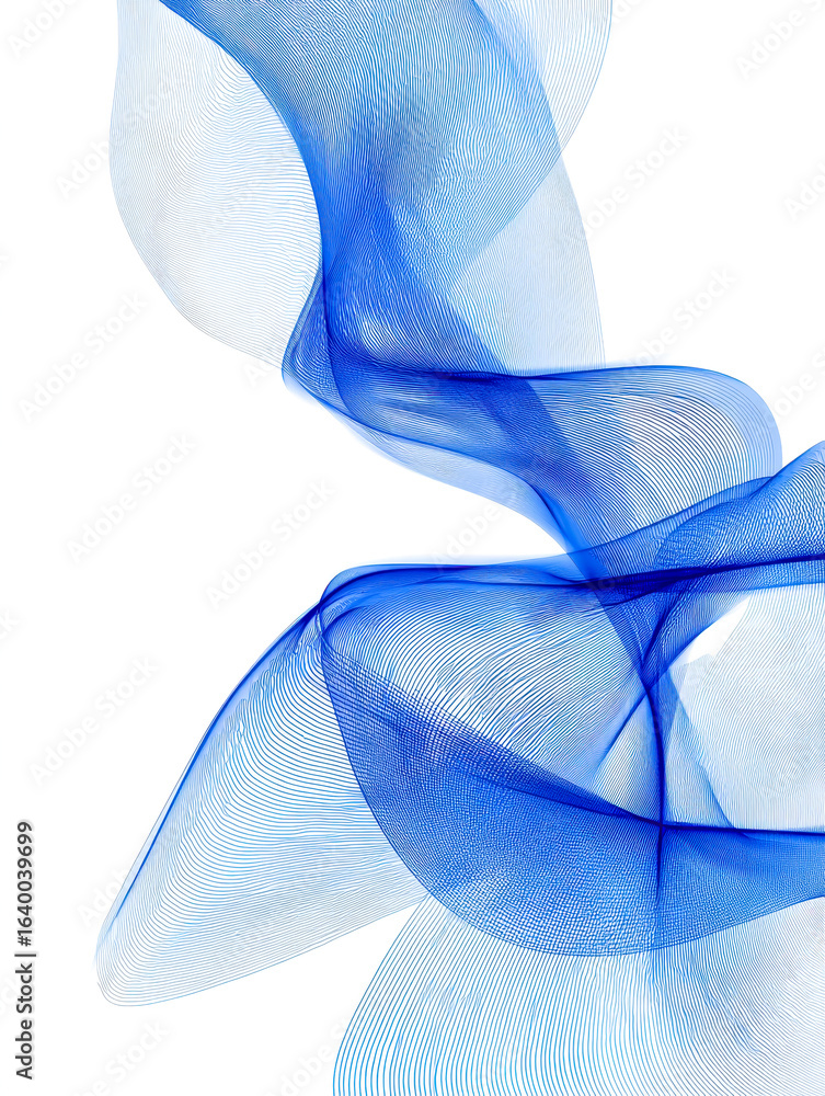 Aufkleber abstract blue flowing lines creating a dynamic and elegant digital artwork
