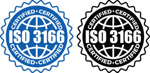 ISO 3166 Certified Stamp– Country Code Standard Label and Stamp Vector Design