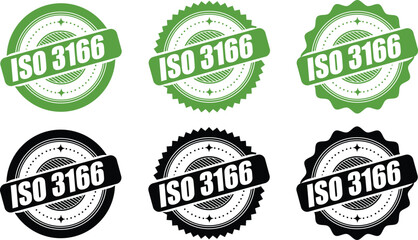 ISO 3166 Certified Stamp– Country Code Standard Label and Stamp Vector Design