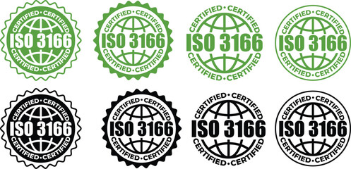 Obraz premium ISO 3166 Certified Stamp– Country Code Standard Label and Stamp Vector Design