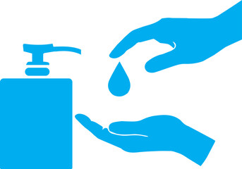 Hand sanitizer icon for hygiene and hand cleaning safety