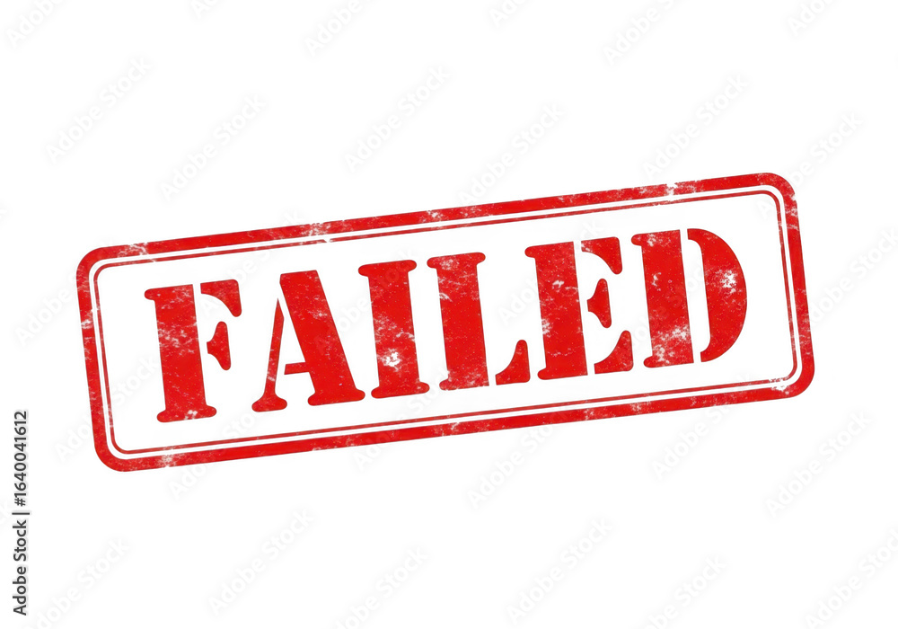 Poster red stamp with the word failed isolated on transparent background