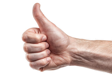 Close-up of a hand giving a thumbs-up