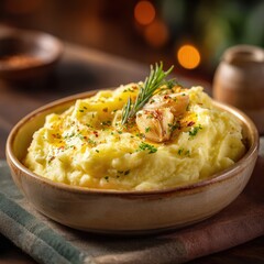 Creamy mashed potatoes made with butter and milk