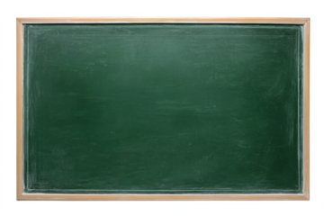 Green school chalkboard isolated on white transparent background, png element clipart. Classroom blackboard