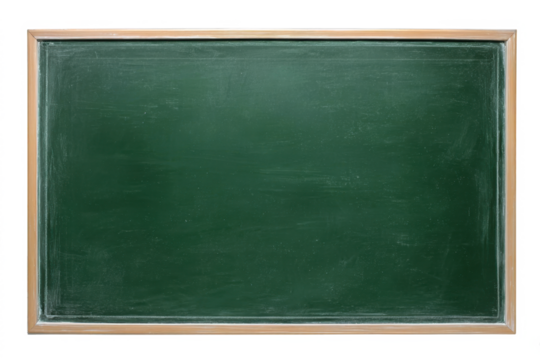 Green school chalkboard isolated on white transparent background, png element clipart. Classroom blackboard