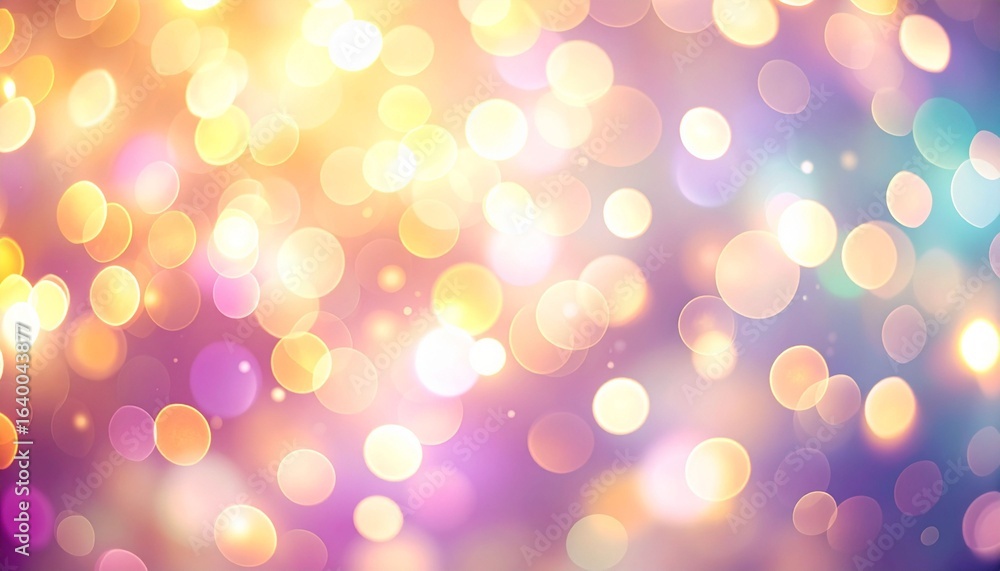 Wall mural featuring stunning soft bokeh lights and shiny elements. abstract festive and new year background
