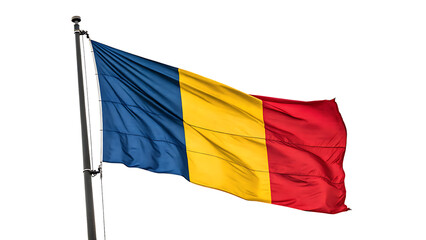 Romanian Flag Waving Proudly Isolated