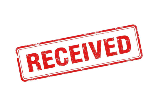 Red received stamp isolated on transparent background