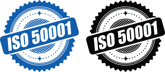 ISO 50001 Certified Stamp – Energy Management System Label and badge Vector Design