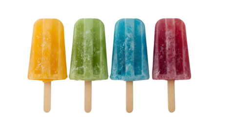 Colorful Popsicles: Refreshing frozen treats in vibrant hues, offering a delightful burst of flavor. Capturing the essence of summer, cooling dessert