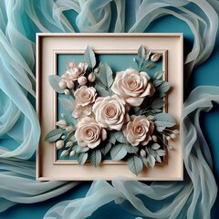 frame with roses