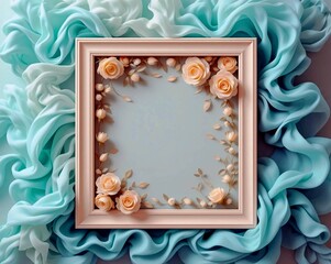 frame with roses