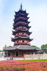 Ruiguang Pagoda in the Panmen scenic area in Suzhou, China