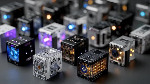 Miniature Tech Cube Matrix Shines Future
