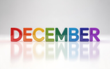 December month colorful letters bright december festive december background