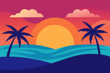 Obraz premium sunset on the beach