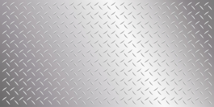 Diamond plate steel sheet metallic silver shiny surface background. Shiny chrome checker plate aluminum diamond tread metal flooring
