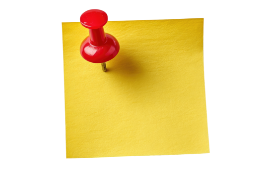 Yellow sticky note with red pushpin (3)