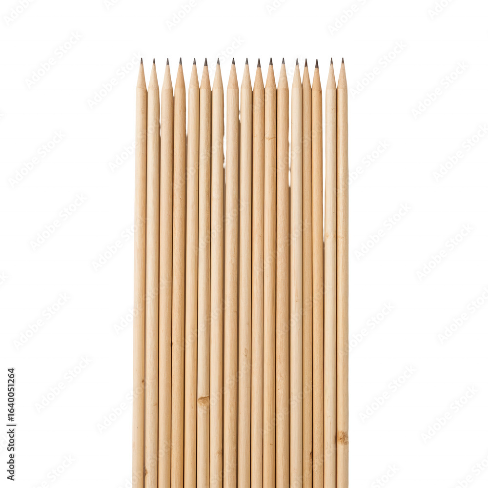 Poster Neatly Arranged Bamboo Skewers Against a Plain field Creating a Minimalist Composition