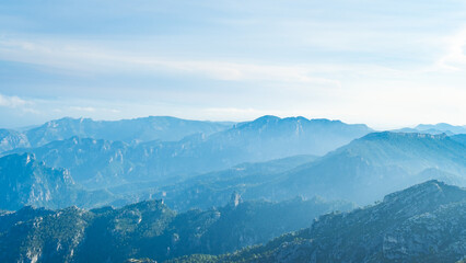 Group of mountains in the late afternoon.