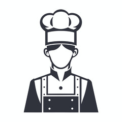 Stylish Faceless Chef Icon Isolated on White Background Professional Cook