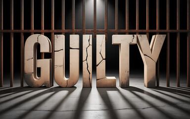 Guilty verdict jail time concept crime and punishment justice system bars