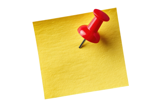Yellow sticky note with red pushpin (2)