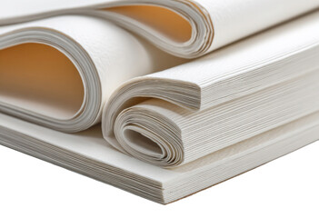 Stacked rolls of white paper