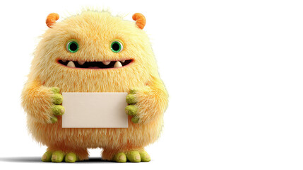 chubby cartoon-style yellow alien