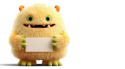 chubby cartoon-style yellow alien