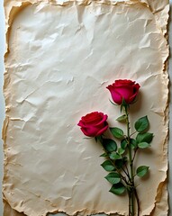 old paper with rose