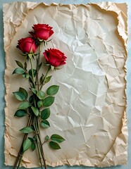 old paper with rose