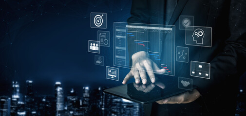 Project management dashboard showing timeline, tasks, milestones, and workflows for planning, tracking, and executing successful business or team projects Vouch