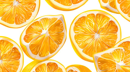 Vibrant Lemon Slice Seamless Pattern for Designs and Projects