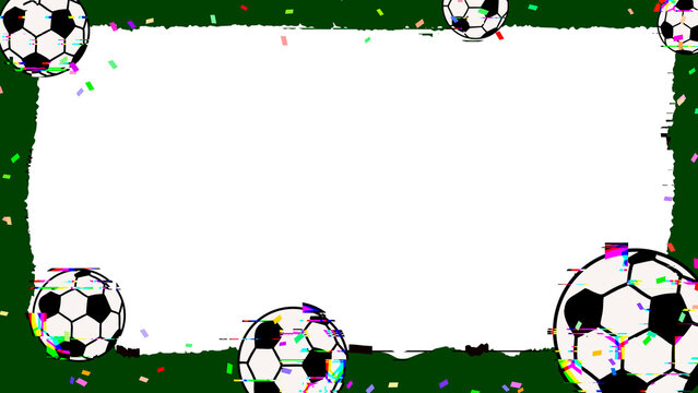 soccer football frame border for social media, on transparent background