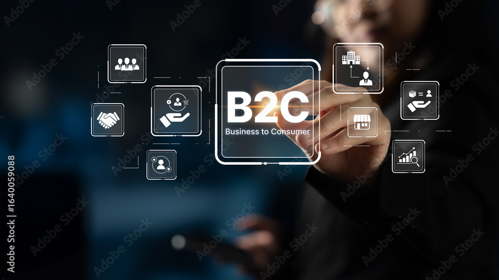 Poster b2c strategy focus on delivery products directly to consumer. successful b2c model enhance consumer 