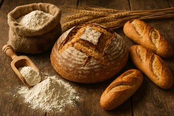 bread, wheat, flour, baking, food, pastry
