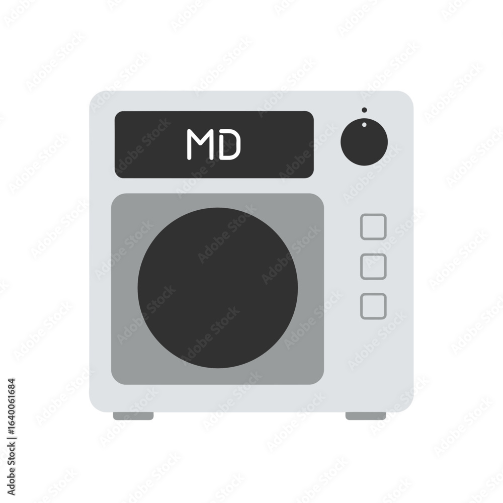 Poster a white electronic device with a speaker and display screen.
