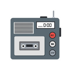 Fototapeta premium Portable audio cassette player with digital display and controls.