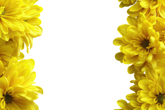 Yellow flowers frame a black background (2) - Powered by Adobe